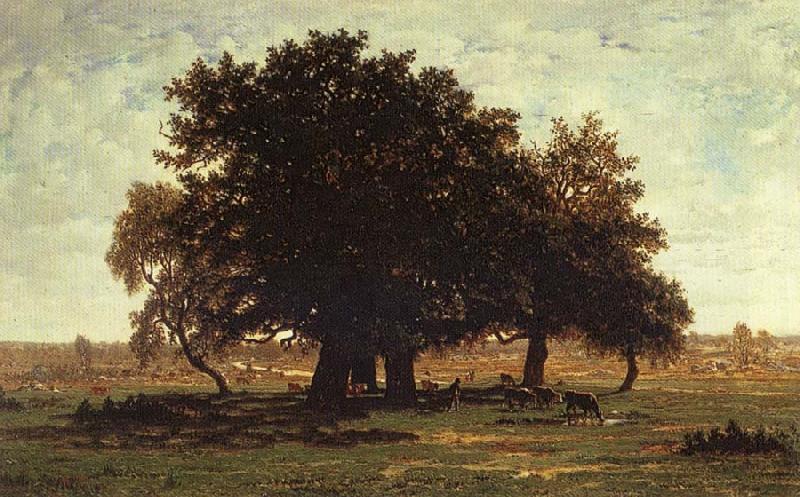 Theodore Roussel Oak Trees near Apremont oil painting image